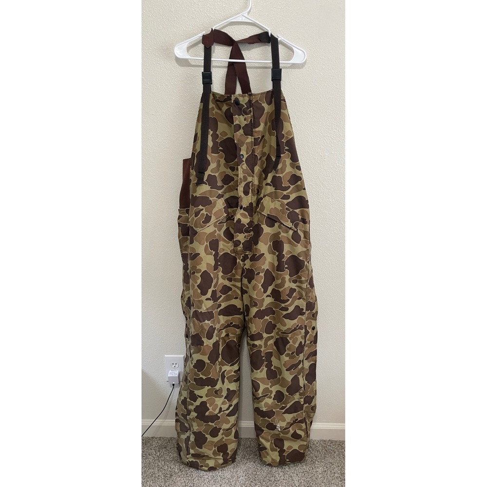 RedHead Hunting Bibs Mens Large Brown Duck Camo Insulated Thermolite Excellent